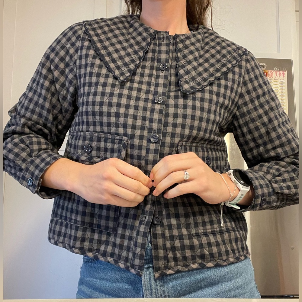 collared quilted jacket